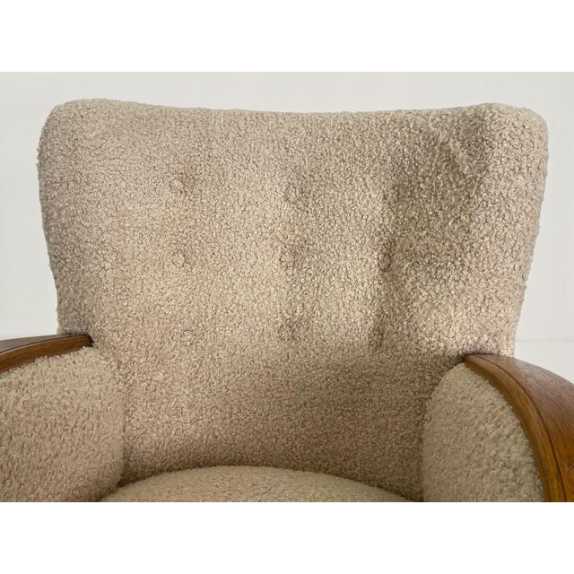 Danish Art Deco Style Lounge Chairs in Beige Bouclé, 1940s, Set of 2 For Sale - Image 10 of 13