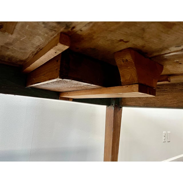 Antique French Applewood Farm Table For Sale - Image 13 of 14