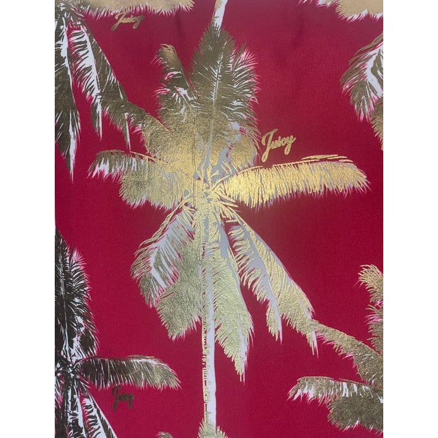 1970s Juicy Couture La78 Gold Palm Trees Pillows For Sale - Image 5 of 5
