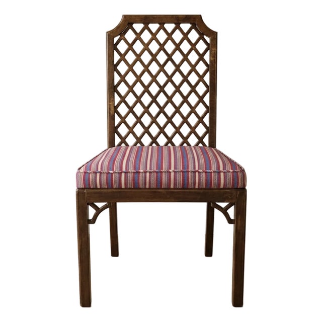 Vintage Lattice Back Dining Chair- Sold in Pairs For Sale