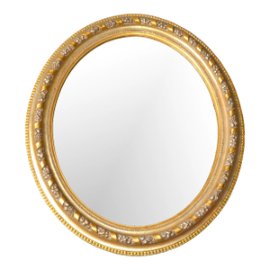 1950s Italian Giltwood Victorian Florentine Hand-Carved Oval Wall Mirror