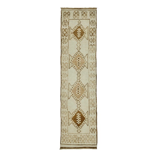 Bohemian Beige Runner Rug For Sale