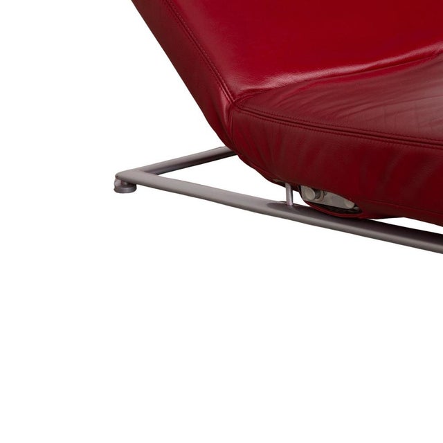 Animal Skin Jeremiah Lounger in Red Leather from Koinor For Sale - Image 7 of 18