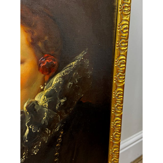 Masterpiece Oil Painting After Anthony Van Dyck Portrait of Marchesa Elena Grimaldi Cattaneo Gilt Framed For Sale - Image 16 of 17