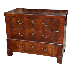 Antique 19c Louis Philippe Mahogany Chest of Drawers Commode