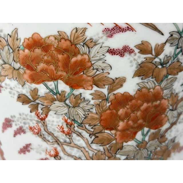 19th Century Meiji Kutani Satsuma Lidded Vase: Hand-Painted Cranes & Scholars For Sale - Image 5 of 10