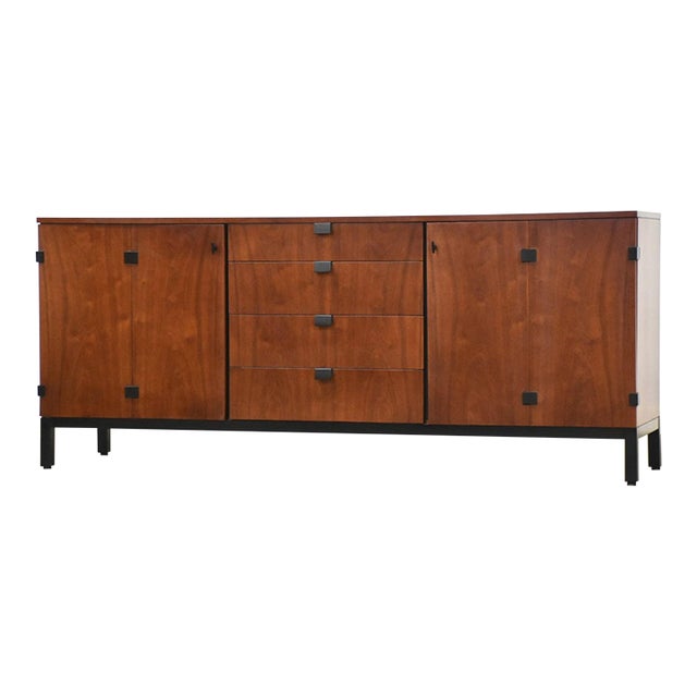 1960s Milo Baughman for Directional Walnut Credenza For Sale