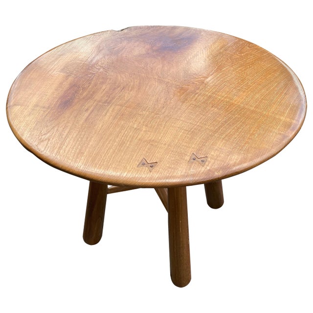 Andrianna Shamaris Midcentury Couture Round Teak Table with Butterflies Inlaid For Sale - Image 9 of 18