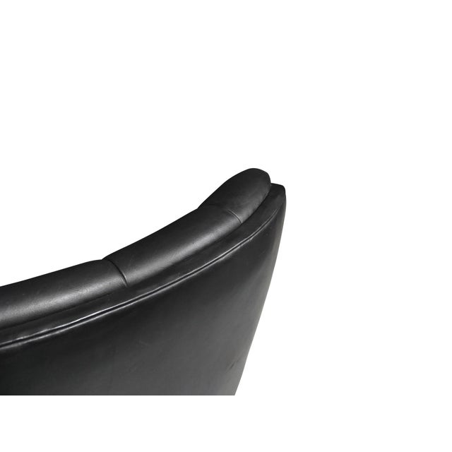 Mid 20th Century Pair of Sculptural Danish Wingback Chairs in Black Leather Attributed to Georg Kofoed For Sale - Image 9 of 11