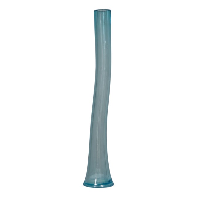 Murano Art Glass Vase in Sky Blue, 1990 For Sale