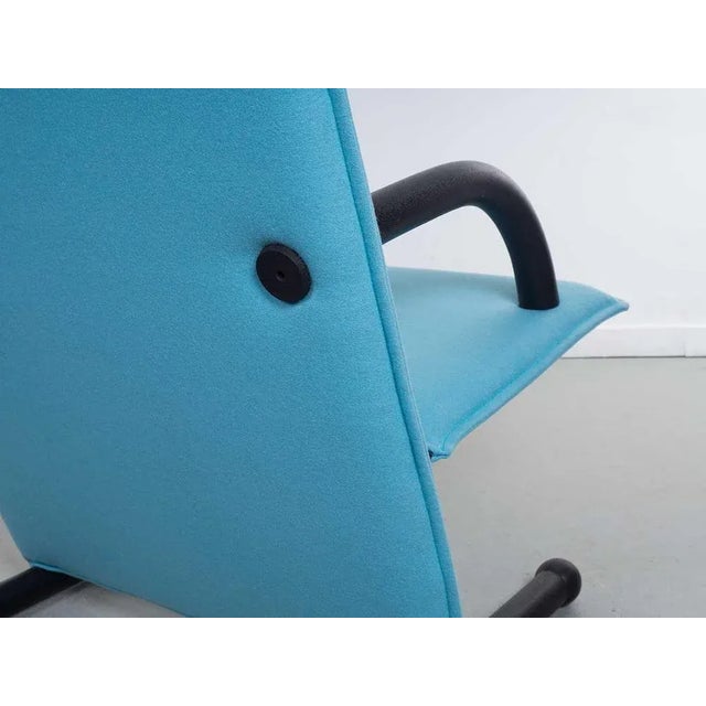 Blue Light Blue T-Line Armchair attributed to Burkhard Vogtherr for Arflex, 1980s For Sale - Image 8 of 9