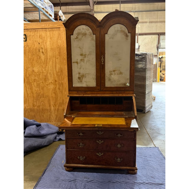 18th Century English Walnut Double Dome Bureau Bookcase For Sale - Image 4 of 7