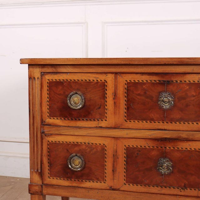 Late 19th C French walnut 2 drawer commode, very good colour. 1880 This piece is designed in the style of the selected...