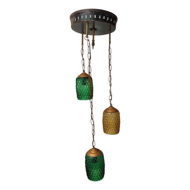 Mid-Century Crystal Pendat Light by Nordica, 1950s For Sale