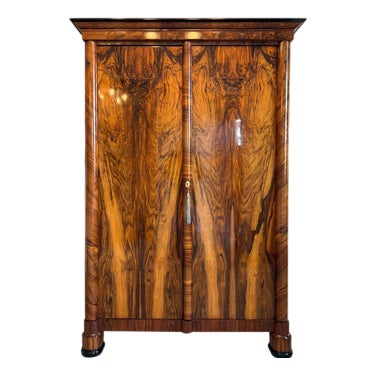 Antique Biedermeier Wardrobe or Hall Cupboard For Sale