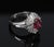 Red Late 20th Century Gia Certified Ruby & 0.54ct Diamond Platinum Ring, Size 4.75 For Sale - Image 8 of 18