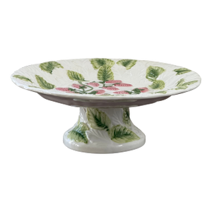 Mid 19th Century Majolica Style Hand Painted Cake Stand