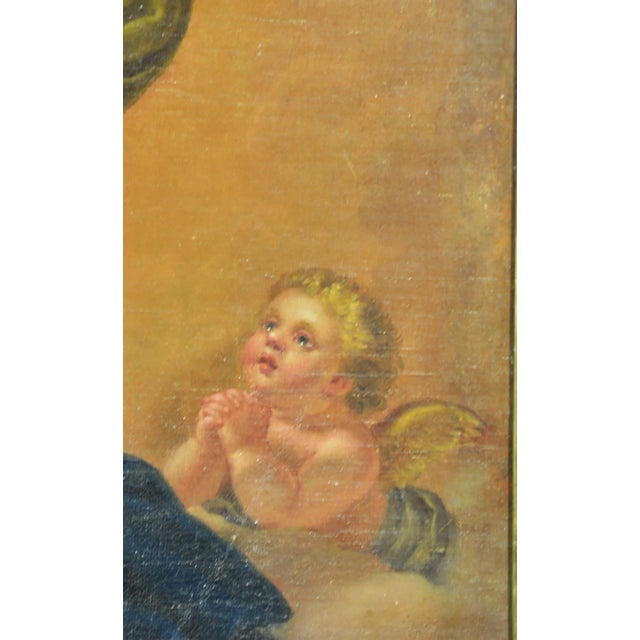 Baroque Agostino Cottolengo, Madonna with Child and Angels, Oil Painting on Canvas, Early 1800s For Sale - Image 3 of 15