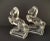 1940's Clear Pressed Glass, Rearing Horses, Bookends, Clear Art Glass Sculptures, Attributed to l.e. Smith, a Pair A...