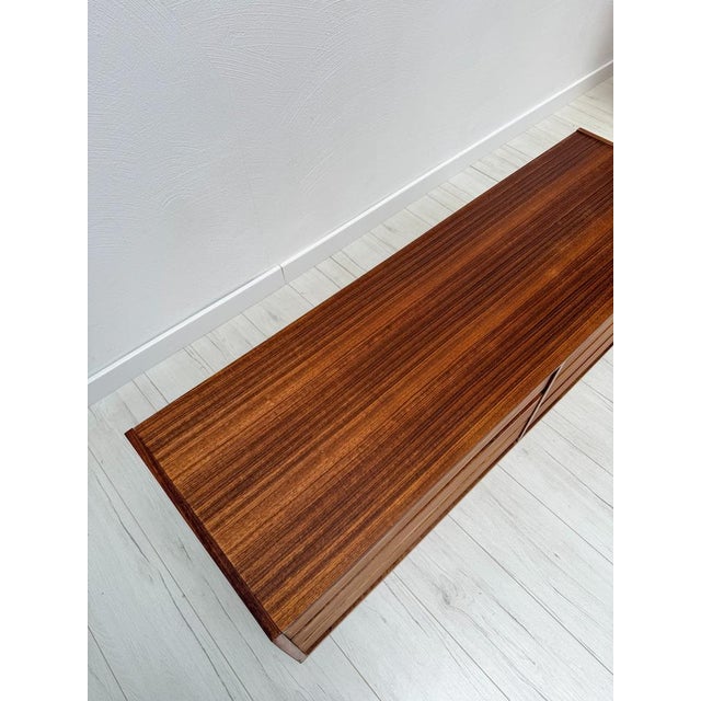 Black Low Mid-Century Walnut Sideboard, 1960s For Sale - Image 8 of 12