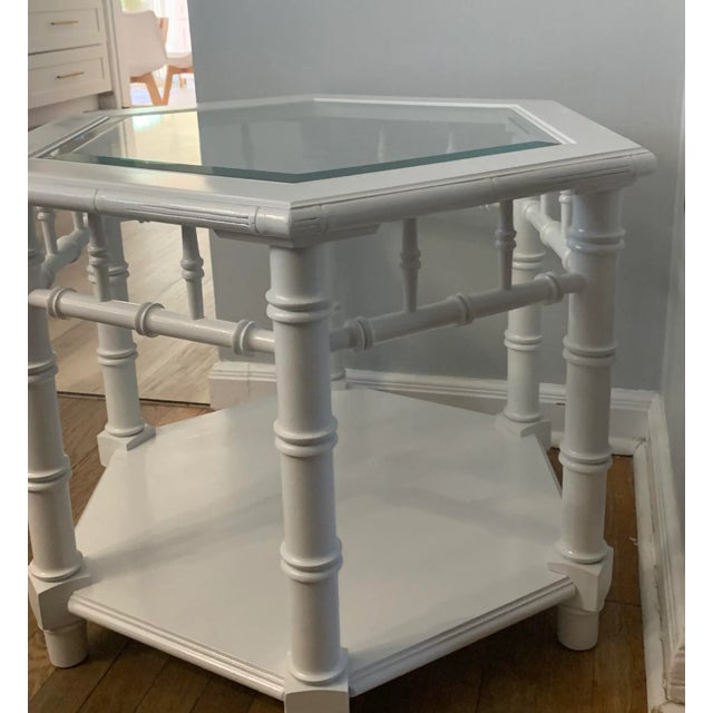 Lane Furniture Faux Bamboo Hexagon Side Table Chairish