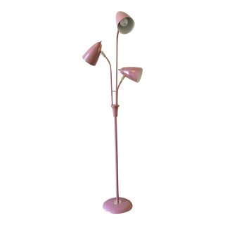 1960s Vintage Lightolier Gerald Thurston Pink Triennale, Mid Century Modern Floor Lamp For Sale
