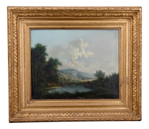 Italian Artist, Grand Tour Romantic Lake Scene, 19th Century, Oil Painting, Framed