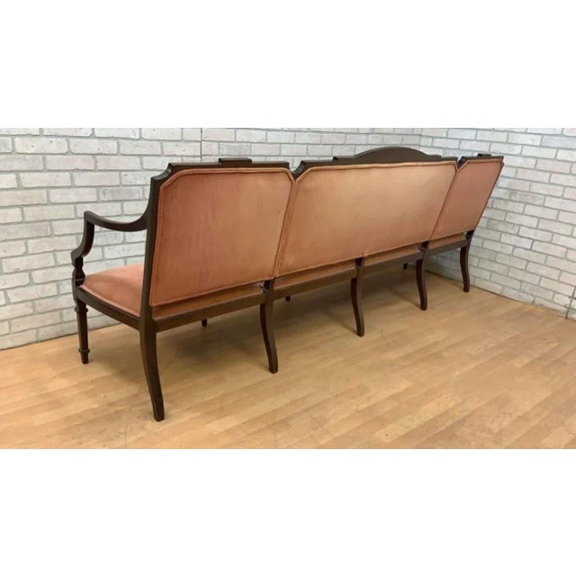 Mid 20th Century Vintage Federal Style Extra Long Hall Bench For Sale - Image 5 of 11