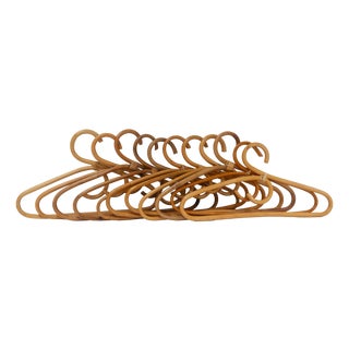 Vintage Italian Bamboo and Rattan Coat Hangers, 1960s, Set of 11 For Sale