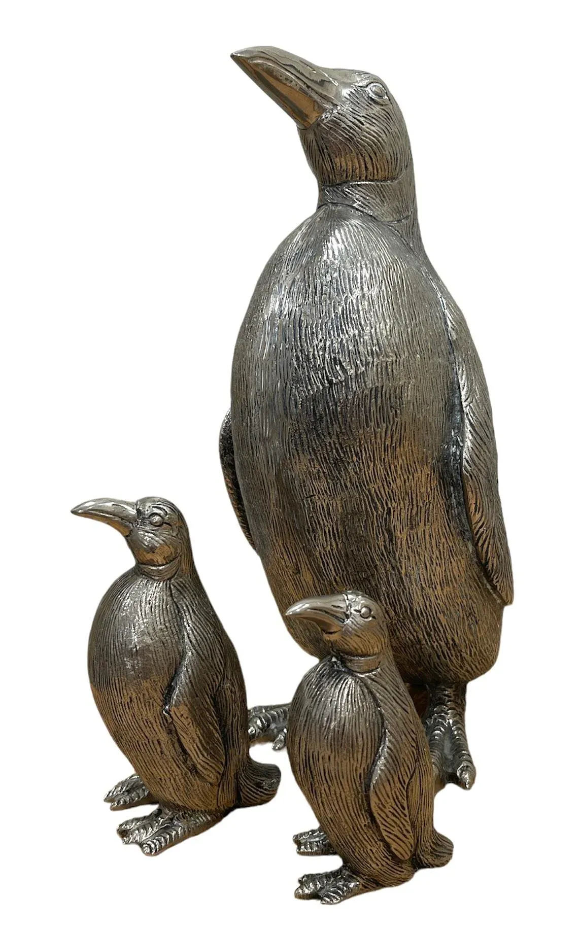 Vintage Gucci Silver Penguin Salt and Pepper Shakers and Sculpture