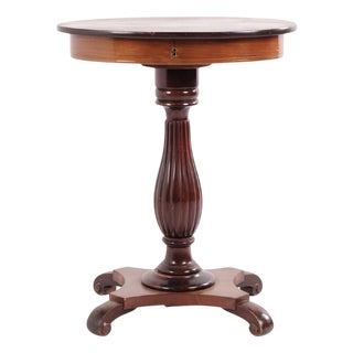 Side Table with Hand-Polished Mahogany Top, 1890s For Sale