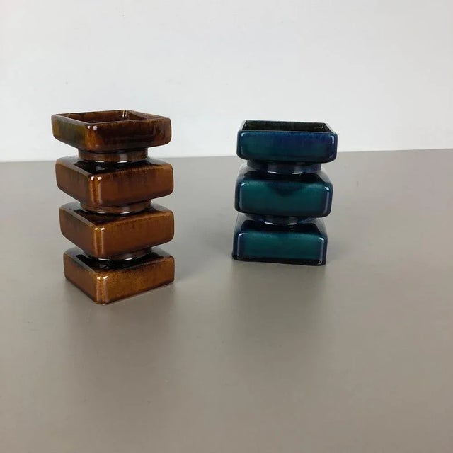 Pottery Vases or Art Objects by Cari Zalloni for Steuler, Germany, 1970s, Set of 2 For Sale - Image 3 of 18