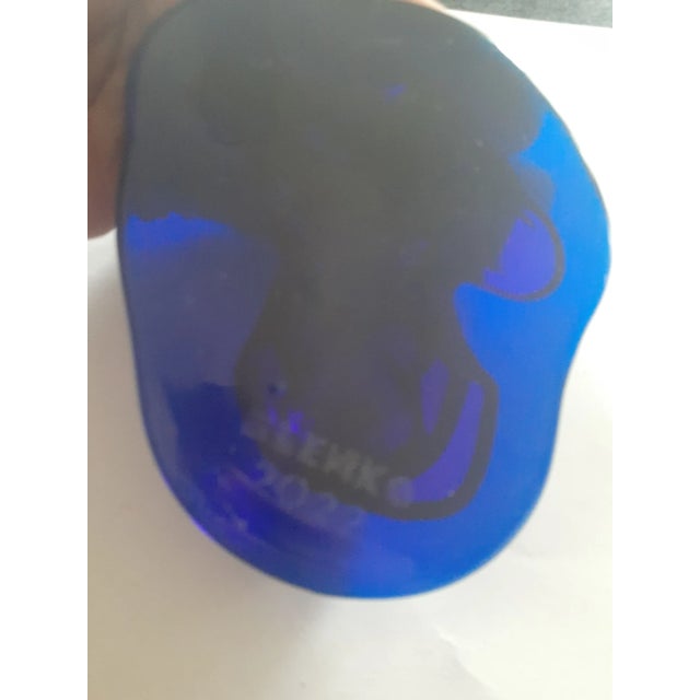2020s Contemporary Blenko Cobalt Blue Art Glass Sleeping Dog Figurine For Sale - Image 5 of 6