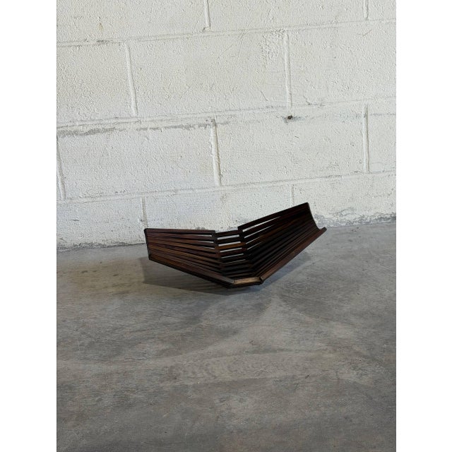 Vintage Danish Modern Sculptural Rosewood Folding Fruit Bowl Centerpiece For Sale In Los Angeles - Image 6 of 8