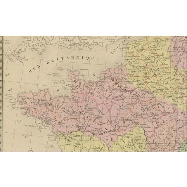 Black Antique Map of La Gaule by Andriveau-Goujon, 1861 For Sale - Image 8 of 10