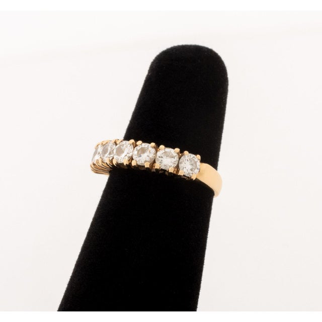 Contemporary Vintage 14k Yellow Gold and Diamond Wedding Band For Sale - Image 3 of 8