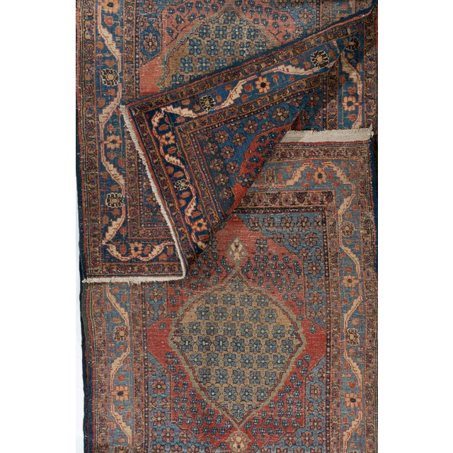 Blue Vintage Circa 1940 Bidjar Runner Rug 3ft 3in X 13ft 6in For Sale - Image 8 of 8