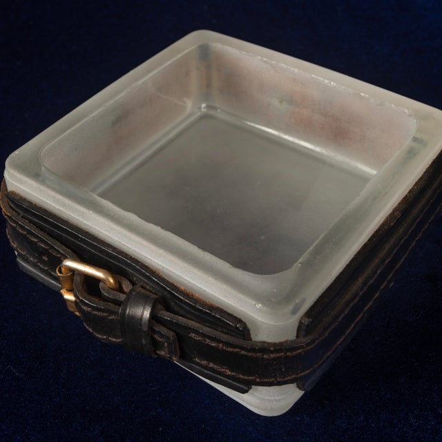 Hand-Stitched Leather Ashtray by Jacques Adnet, France 1950 For Sale - Image 18 of 18