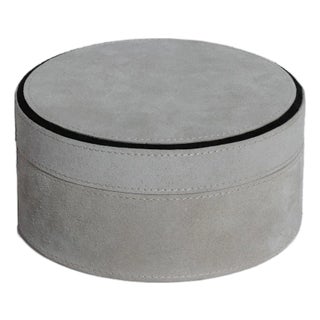 Arden Suede Leather Box, Small, Round For Sale