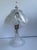 Vintage Yugoslavian 24% Lead Crystal Floral Boudoir Table Lamp For Sale - Image 4 of 12