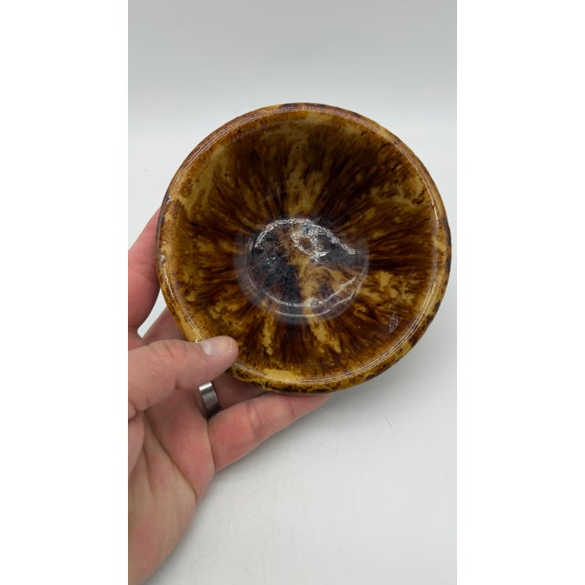 Late 19th Century A Very Nice Rockingham Glazed Yellowware Small Sized Mixing Bowl, Circa 1870’s For Sale - Image 5 of 12