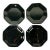 1980s Postmodern Contemporary French Black Glass Dinner Plates - Set of 4 For Sale