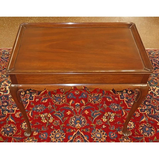 Kittinger Colonial Williamsburg Mahogany Queen Anne Style Tea Table Dimensions : 30.5" Wide X 19.5" Deep X 26.5" Tall This...