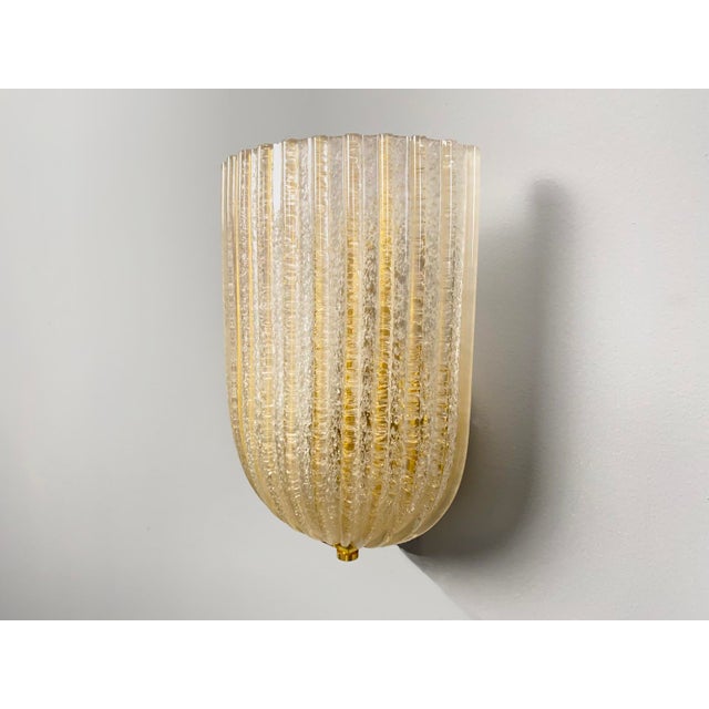 Italian Murano Glass Wall Lamps from Barovier & Toso, 1970s, Set of 2 For Sale - Image 9 of 13