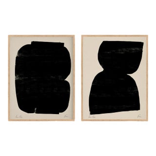 Contemporary Minimalist Abstract Giclee Prints, Framed - a Pair For Sale