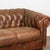 Mid 20th Century 20th Century English Vintage Brown Leather Chesterfield Three Seat Sofa For Sale - Image 5 of 14