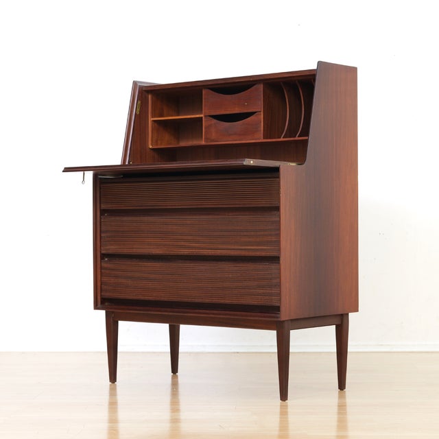 Heals and Sons Mid Century Secretary Desk Attributed to Richard Hornby for Heals of London For Sale - Image 4 of 10