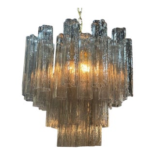 Modern Fume Colored "Trochi" Style Murano Glass Chandelier For Sale