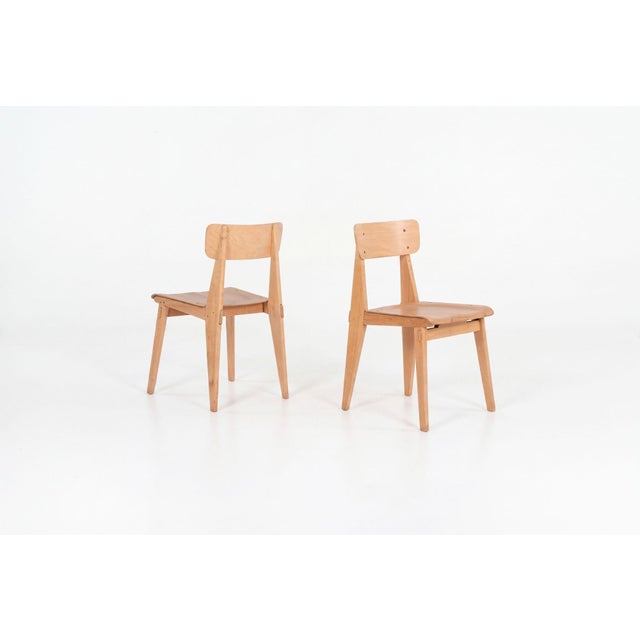 Jean Prouvé, Rare Pair of Chaise Standard Tout Bois, France, Circa 1950 For Sale - Image 4 of 16