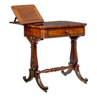 Antique Writing Table with Folio Stand, 1860 For Sale
